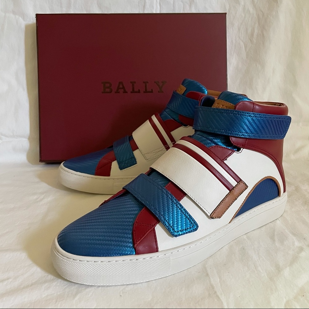 NWB BALLY Multi Color High Top Leather Sneakers